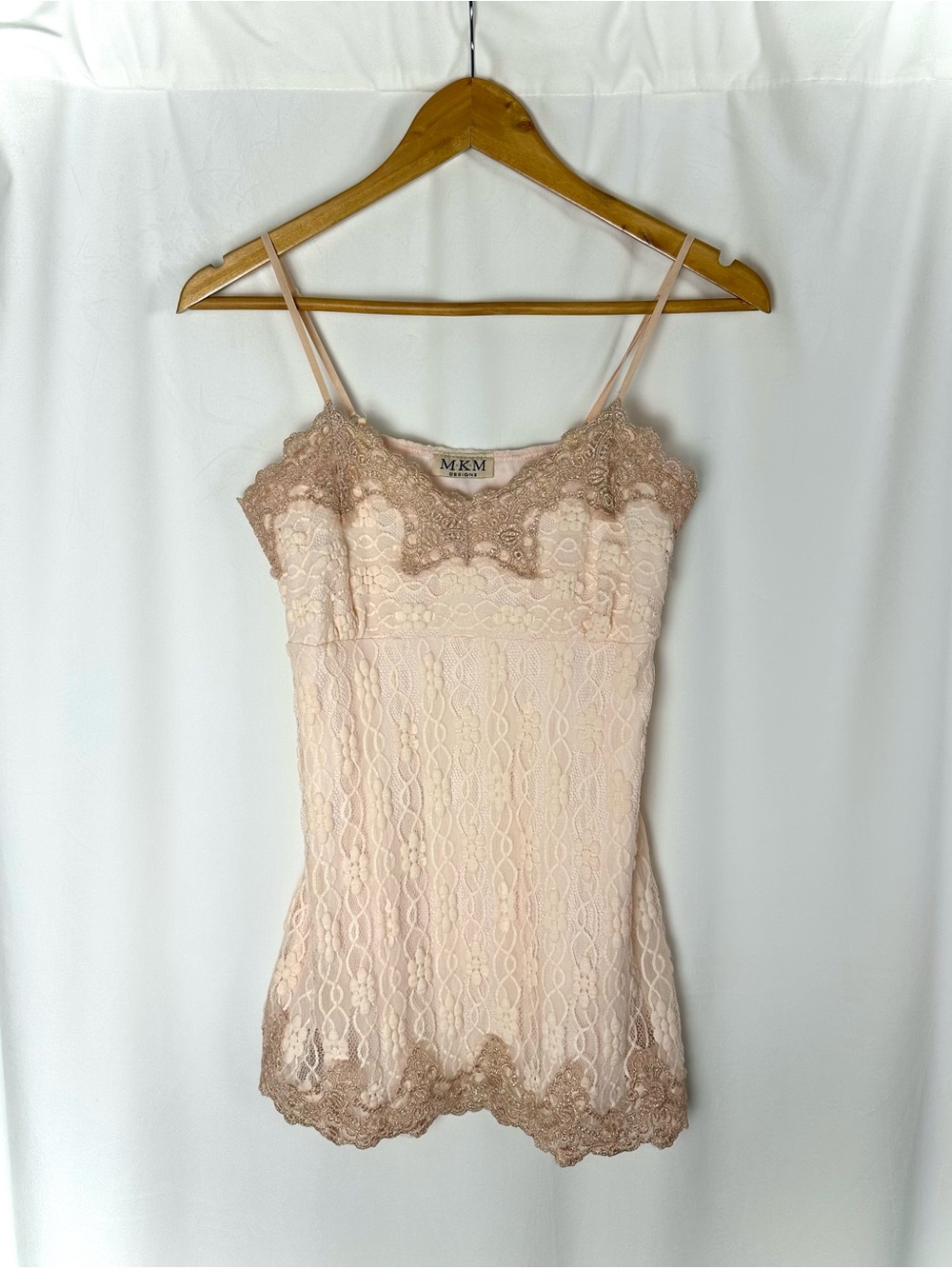 Vintage MKM Designs Lace Cami Top Cream Gold Fairycore XS/S - Picture 15 of 16